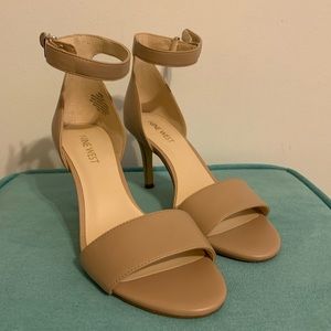 Nine West Nude Ankle strap sandals heels